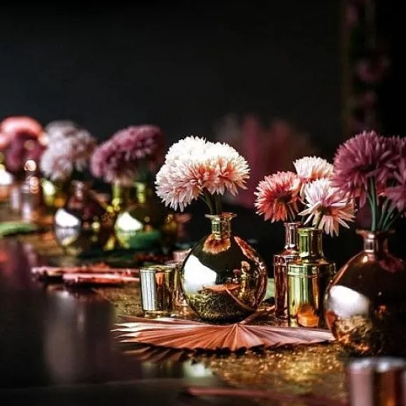 Vase Boule En Verre Or M Tallis