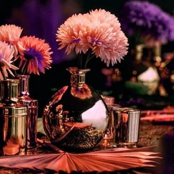 Vase Boule En Verre Rose Gold M Tallis