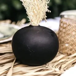 Vase Mariage En C Ramique Histor Noir 9 X 11.5 Cm