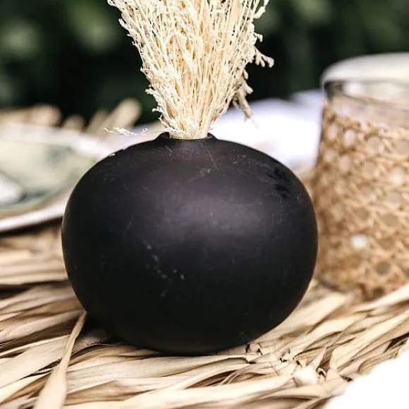 Vase Mariage En C Ramique Histor Noir 9 X 11.5 Cm