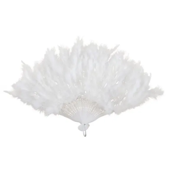 Ventail Plumes Blanc 43 Cm