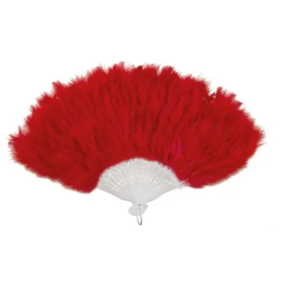 Ventail Plumes Rouge 43 Cm