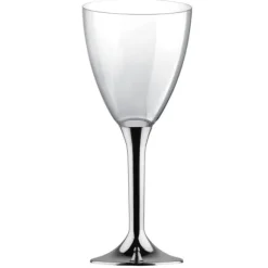 Verre A Vin Plastique Argent Chrome X 20 Pi Ces
