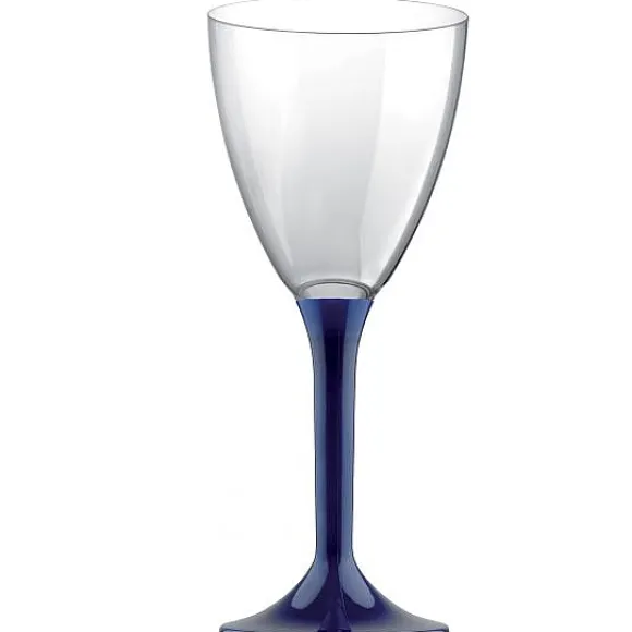 Verre Vin Plastique Bleu Marine X 20