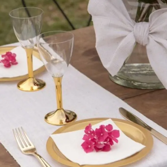 Verre Vin Plastique Or Chrome X 20