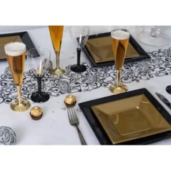 Verre Vin Plastique Or Chrome X 20