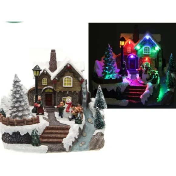 Village De Noel Musical Avec Sapin Anim