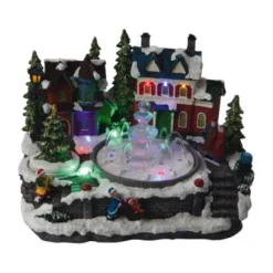 Village De Noel Musical Fontaine 11 Led
